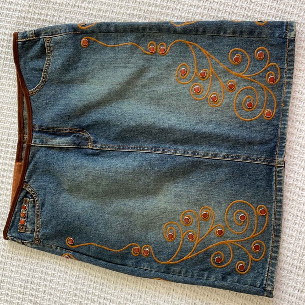 Rock & Republic embellished denim skirt